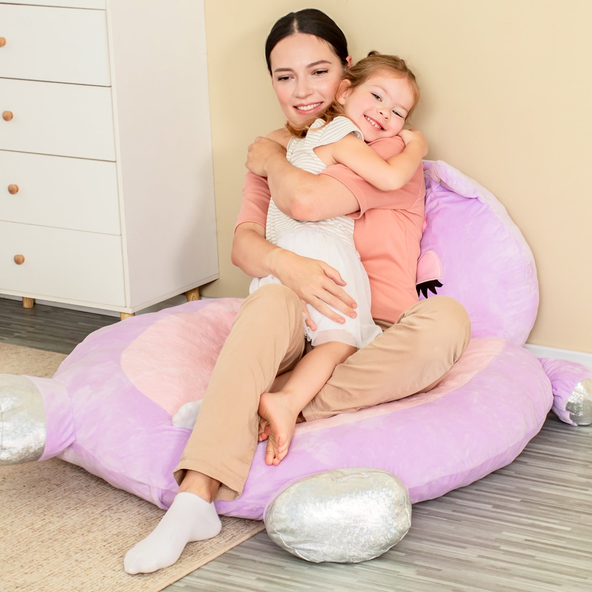 iPlay, iLearn Unicorn Kids Floor Cushion, Toddler Big Floor Bed, Large  Reading Lounger, Happy Nap Mat, Baby Cozy Floor Pillow, Seating Chair for 3  4 5