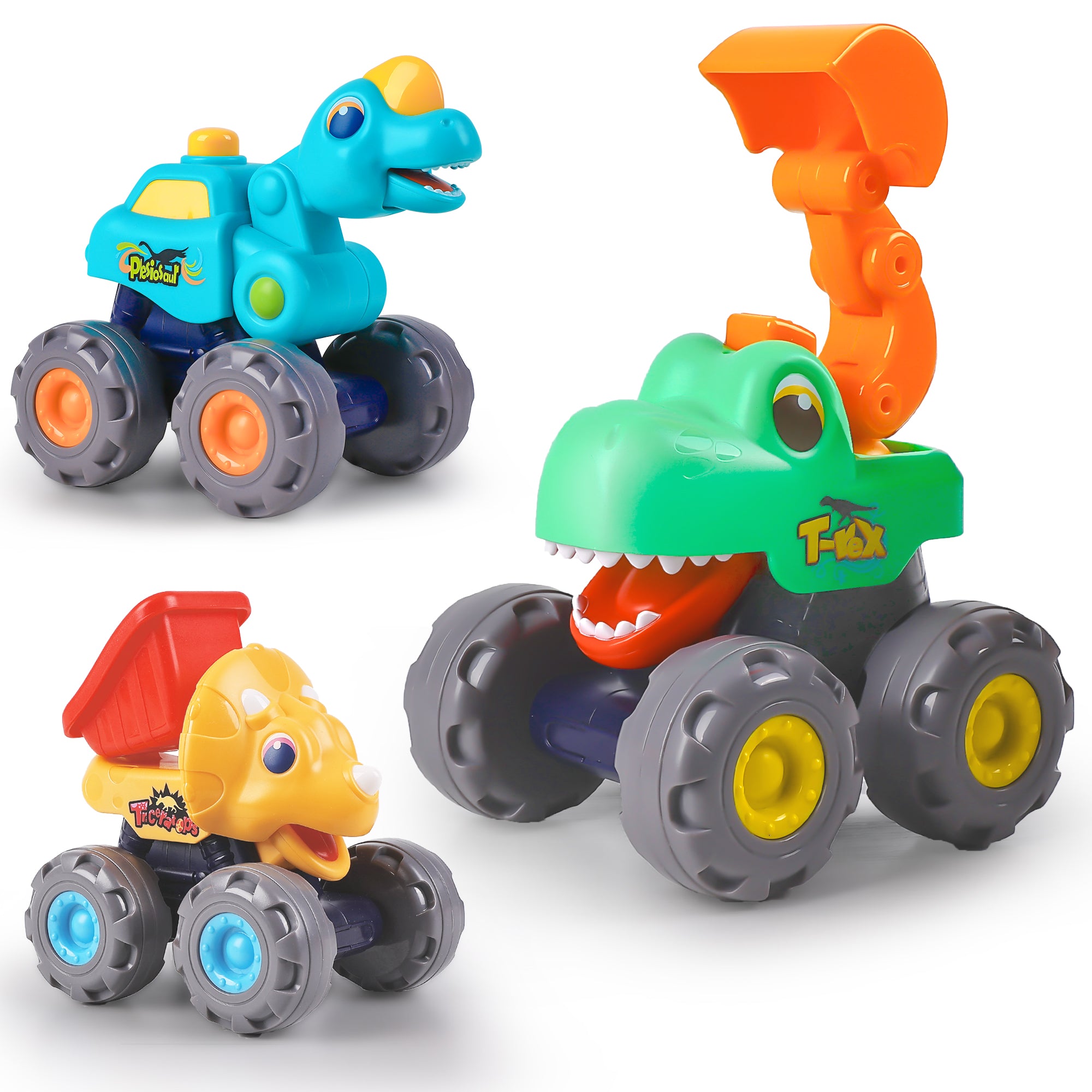 Dinosaur Truck Toys, Pull Back Dino Cars – iPlay iLearn Toys