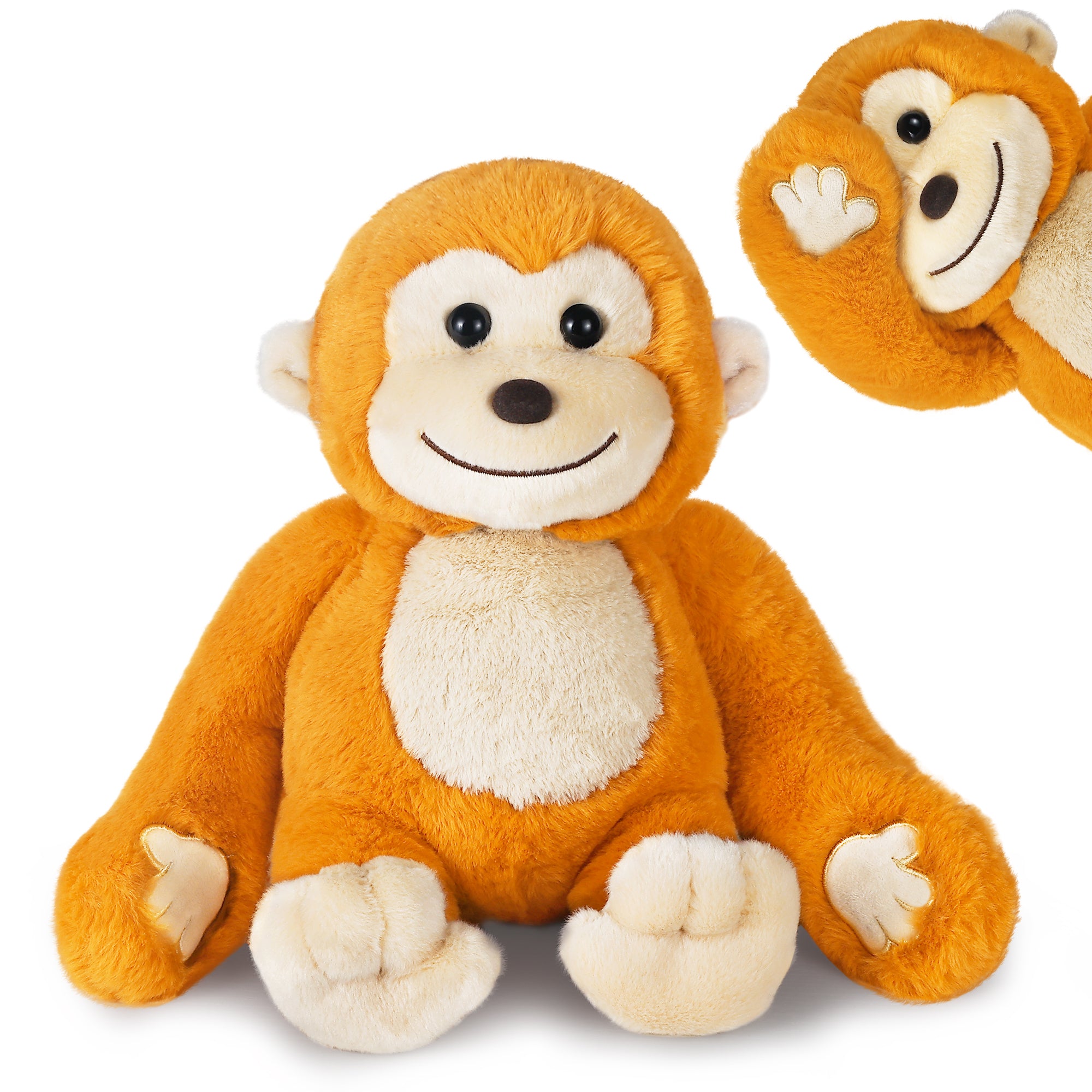 Monkey Embroidered Plush Easter Basket