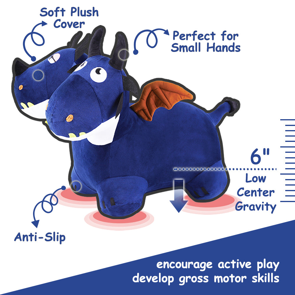 Bouncy Pals Blue Hopping Dragon Bouncy Horse Hopper Toy