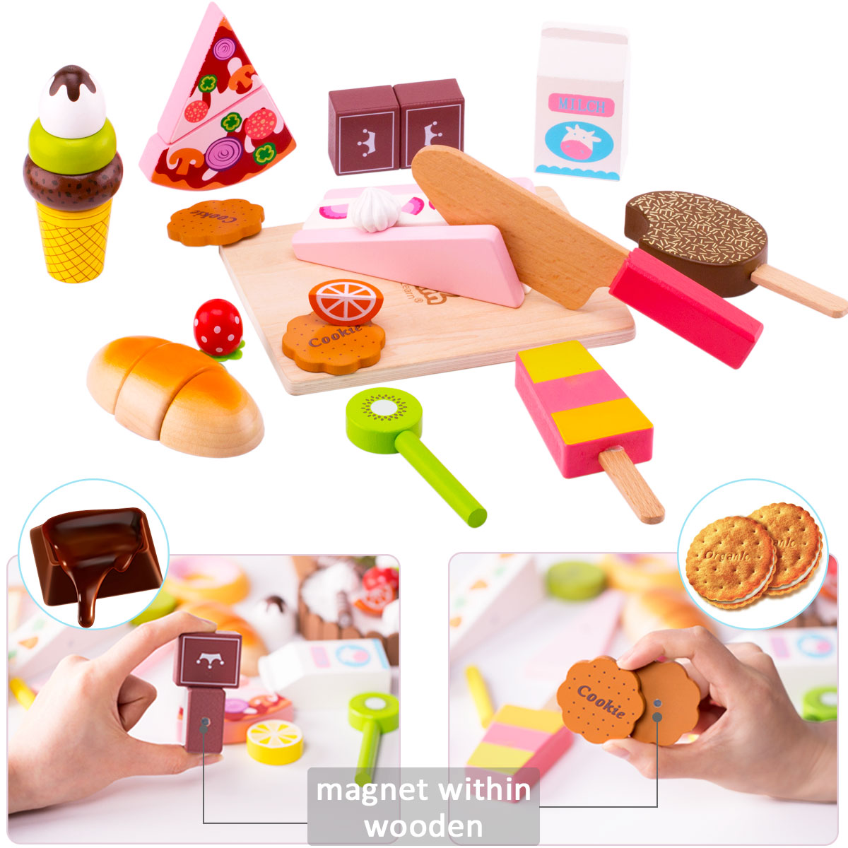 Cookie Play Food Set, Play Food for Kids Kitchen - Toy Food