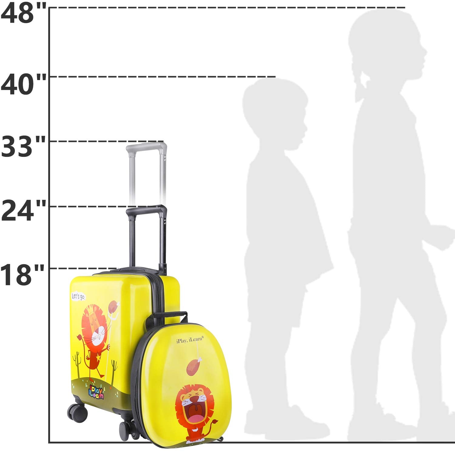 iPlay, iLearn Dinosaur Kids Luggage Carry On Suitcase With